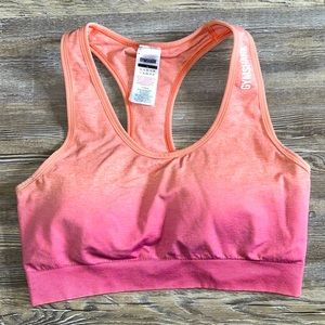 Gymshark Adapt Sports Bra Racerback Ombre Seamless Pink Orange